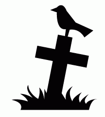 Crow On Grave Stone