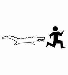 Chased By White Crocodile