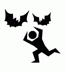 Flying Bats Attacking Man