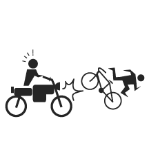 Motorcycle And Bicycle Accident