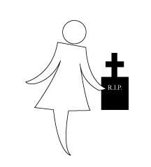 Woman In White Standing In Graveyard