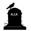 A crow stands on the tomb